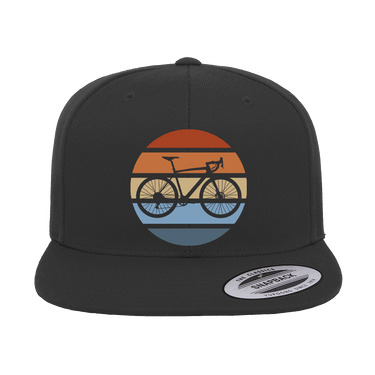 Modern Vintage Bicycle Printed Flat Bill Cap